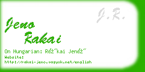 jeno rakai business card